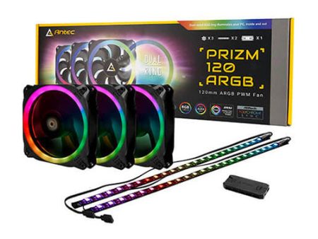 Antec PRIZM 120 ARGB 3+2+C 120mm PWM Fan Dual Ring with RGB Led Strips and Controller Discount