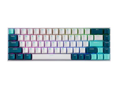 Tecware B68+ TKL White Teal BT Wireless Mech Keyboard Gateron BROWN Online Hot Sale