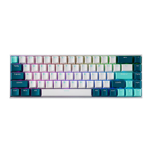 Tecware B68+ TKL White Teal BT Wireless Mech Keyboard Gateron BROWN Online Hot Sale