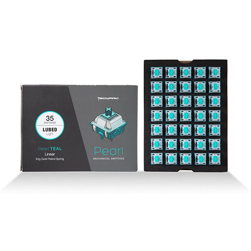 Tecware Pearl Teal Linear Mechanical Keyboard 63g Switches (35pcs) Online