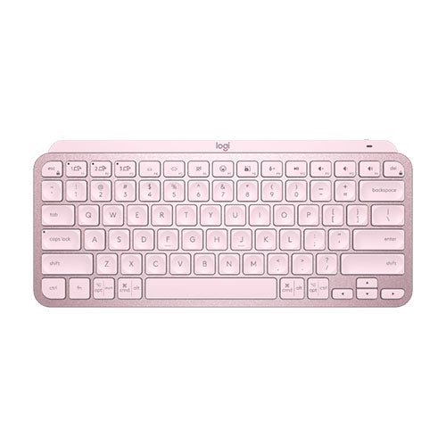 Logitech MX Keys Mini Illuminated Wireless Bluetooth Keyboard, USB-C, PC Mac Laptop Windows Linux IOS Android Metal Build ROSE 920-010507 Fashion