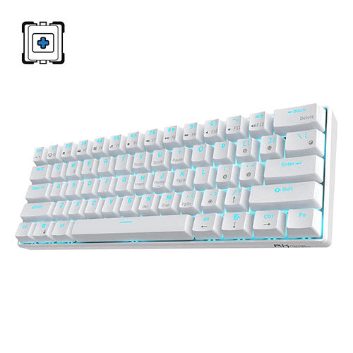 RK Royal Kludge RK61 Wired   Wireless RGB 60% Compact 61-Keys White [switch: Red | Blue | Brown] Dual mode Hotswappable Mechanical Keyboard For Sale