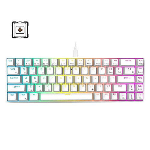 Royal Kludge G68 Tri-Mode RGB 68-Keys White [Switch: Red | Blue | Brown] Hot-Swappable Mechanical Keyboard For Cheap