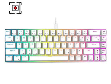 Royal Kludge G68 Tri-Mode RGB 68-Keys White [Switch: Red | Blue | Brown] Hot-Swappable Mechanical Keyboard For Cheap