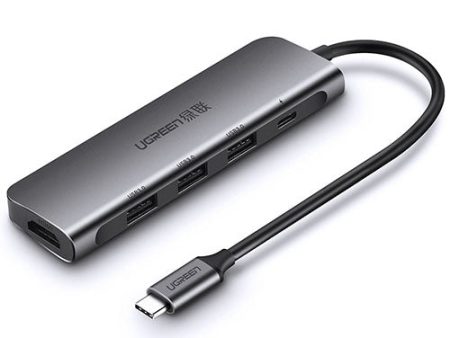 UGreen USB-C To 3x USB 3.0 + HDMI + PD Converter Adapter 5-in-1 Gray 50209 Supply