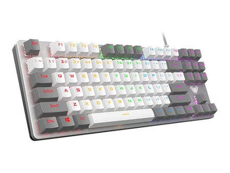 Aula F3287 Wired TKL 80% Compact 87Keys White&Grey keycaps Mechanical Gaming Keyboard on Sale