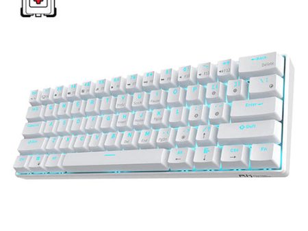 RK Royal Kludge RK61 Wired   Wireless RGB 60% Compact 61-Keys White [switch: Red | Blue | Brown] Dual mode Hotswappable Mechanical Keyboard For Sale