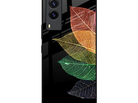 Colorful Leaves Glass Case for Vivo V21e on Sale