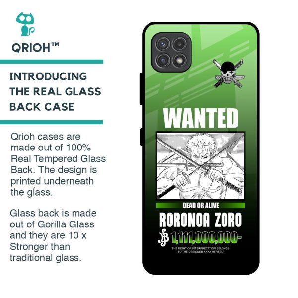 Zoro Wanted Glass Case for Samsung Galaxy A22 5G Online now