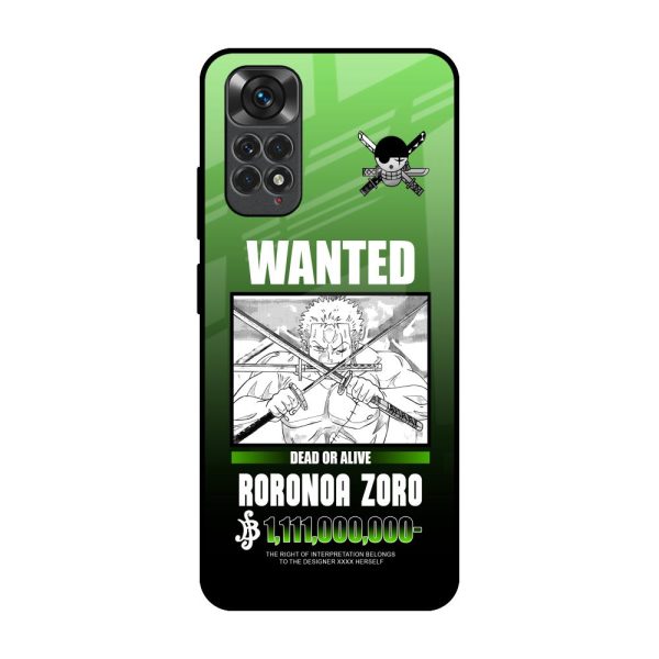 Zoro Wanted Glass Case for Redmi Note 11 Hot on Sale