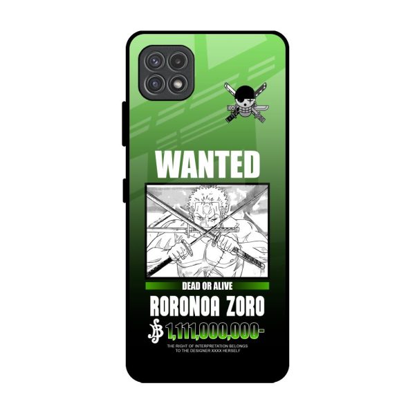 Zoro Wanted Glass Case for Samsung Galaxy A22 5G Online now