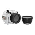 60M 195FT Waterproof housing for Sony RX1xx series Salted Line with 67mm threaded short   Macro port for Sony RX100 VI   VII (White) Online Sale