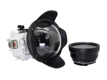 60M 195FT Waterproof housing for Sony RX1xx series Salted Line with 6  Dry Dome Port (White) Fashion