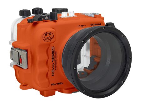 SeaFrogs 60M 195FT Waterproof housing for Sony A6xxx series Salted Line (Orange)   GEN 3 Online Sale