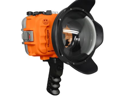 SeaFrogs UW housing for Sony A6xxx series Salted Line with Aluminium Pistol Grip & 6  Dry dome port (Orange)   GEN 3 Discount