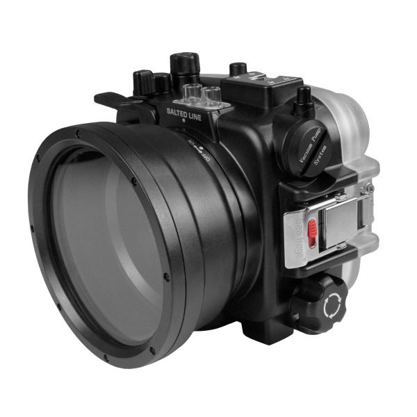 60M 195FT Waterproof housing for Sony RX1xx series Salted Line with 6  Optical Glass Dry Dome Port (Black) Hot on Sale