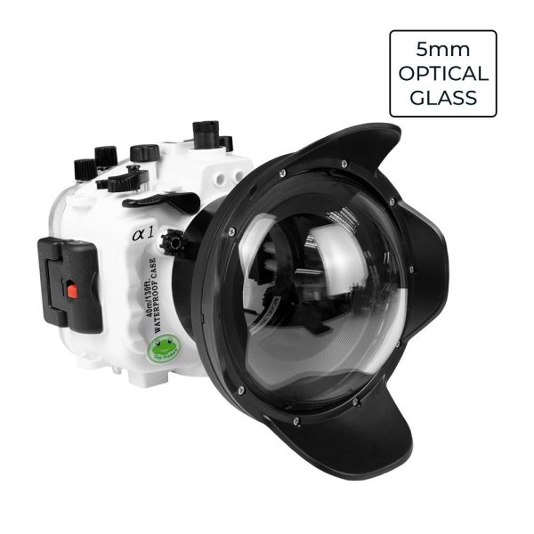 Sony A1 Series UW camera housing kit with 6  Optical Glass Dome port V.7 (Including Flat Long port) Supply