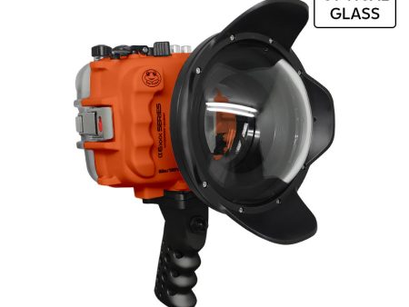 SeaFrogs UW housing for Sony A6xxx series Salted Line with Aluminium Pistol Grip & 6  Optical Glass Dry dome port (Orange)   GEN 3 Online now