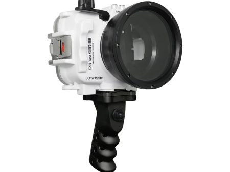 60M 195FT Waterproof housing for Sony RX1xx series Salted Line with Aluminium Pistol Grip (White) Sale