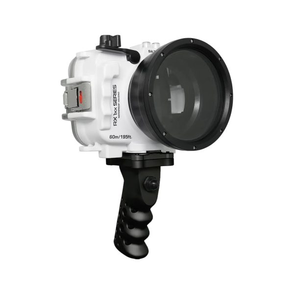 60M 195FT Waterproof housing for Sony RX1xx series Salted Line with Aluminium Pistol Grip (White) Sale